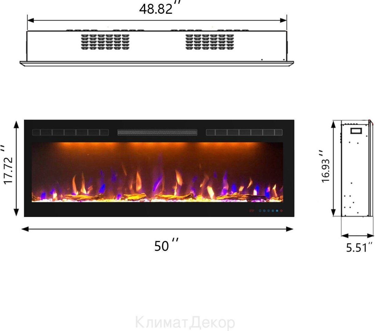 Электрокамин Royal Flame встроенный Crystal 50 RF купить,NaN