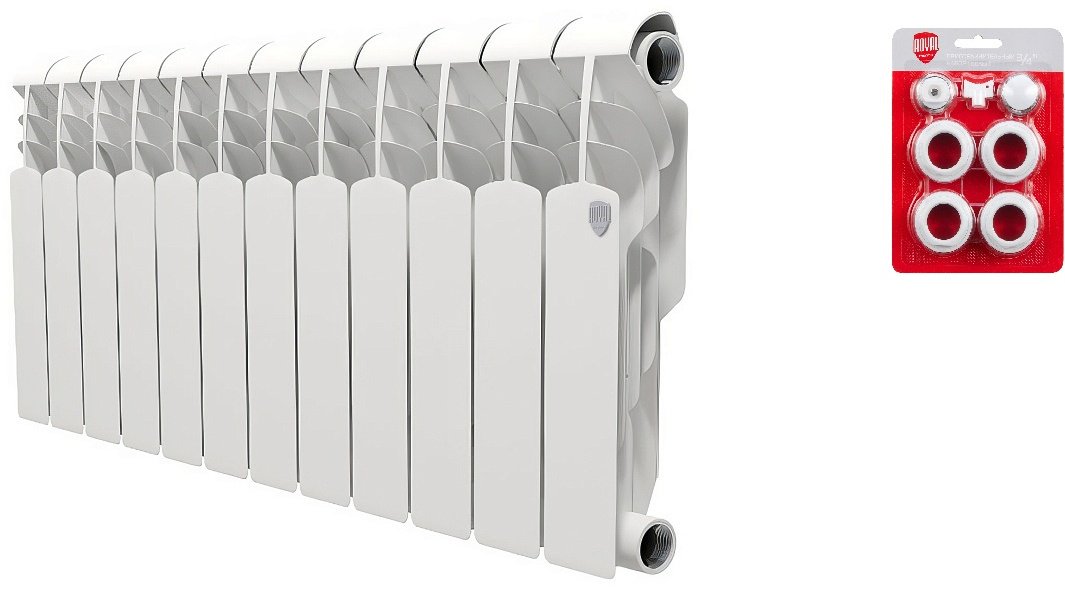 Радиатор Royal Thermo секционный Vyal Tittoria 350 биметаллический, кол-во секций: 12