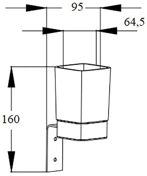 Стакан CR-D01-06MB 1 шт, стекло, нержавеющая сталь