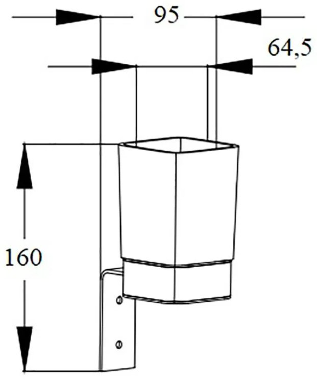 Стакан CR-D01-06MB 1 шт, стекло, нержавеющая сталь