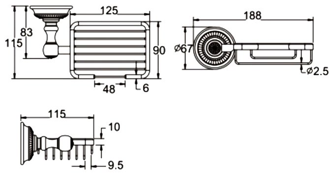 Gappo мыльница RG1404Q 1 шт, латунь купить,NaN