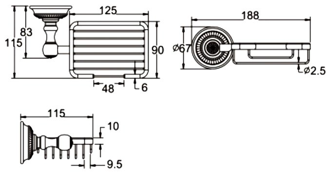 Gappo мыльница RG1404Q 1 шт, латунь купить,NaN
