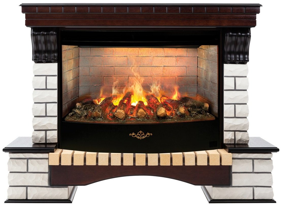Электрокамин Real Flame напольный Country 33/33W AO с очагом 3D Firestar 33