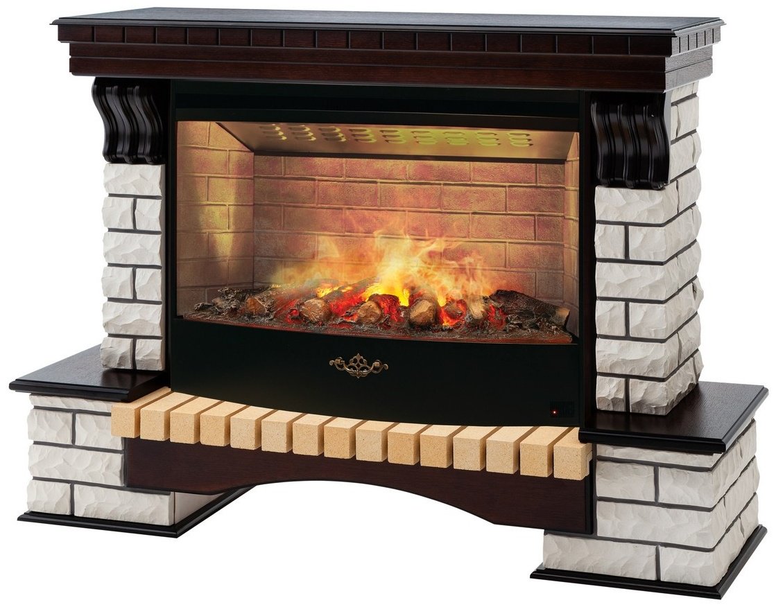 Электрокамин Real Flame напольный Country 33/33W AO с очагом 3D Firestar 33