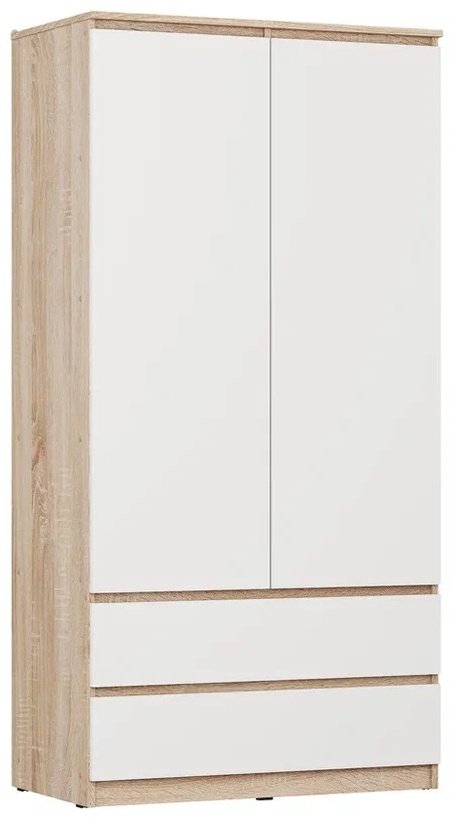 Распашной шкаф Ваша Мебель Сити ШРК-02, 90x180х50 см, белый, коричневый купить,NaN