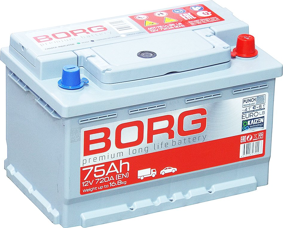 Аккумулятор BORG 75 L3.0 ТУРЦИЯ 6СТ-75АН BORG Premium -/+ 75 Ач обратная купить,NaN