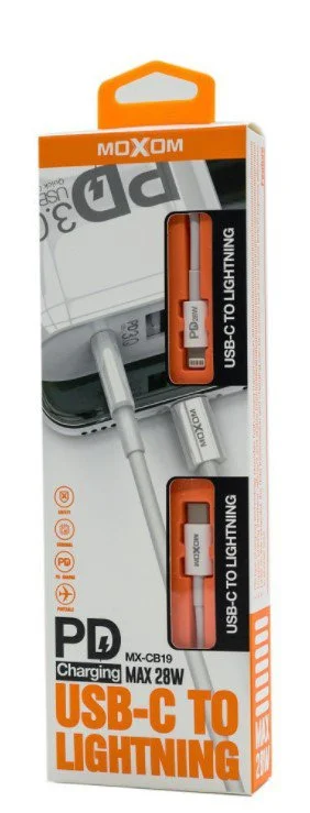 Кабель Moxom MX-CB19 Type-C to Lightning 1м белый купить,750
