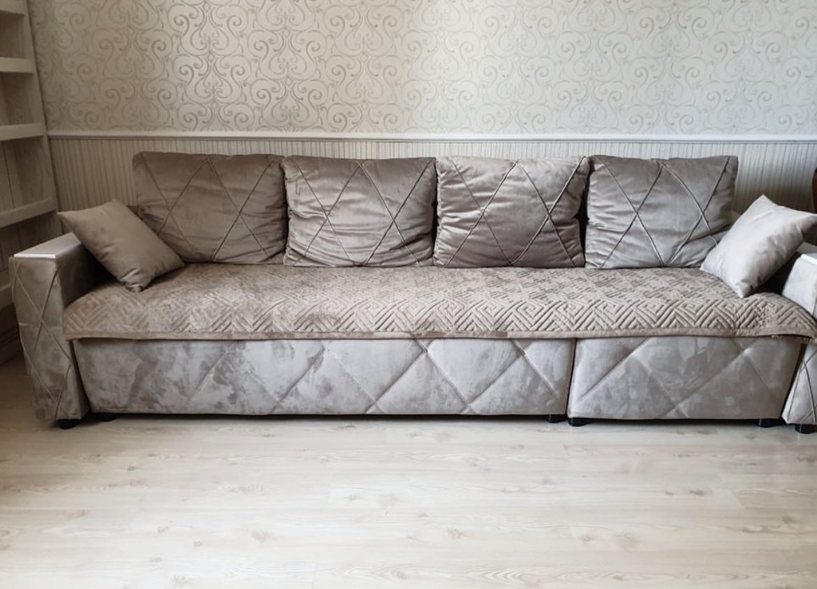 Makhome дивандек для дивана 00170 коричневый 210x90, 160x90, 90x90 см