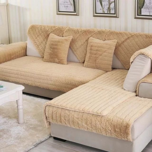 FamilyShop набор накидок для дивана, для кресла 9875g бежевый 90x210 см, 150x90 см, 90x90 см
