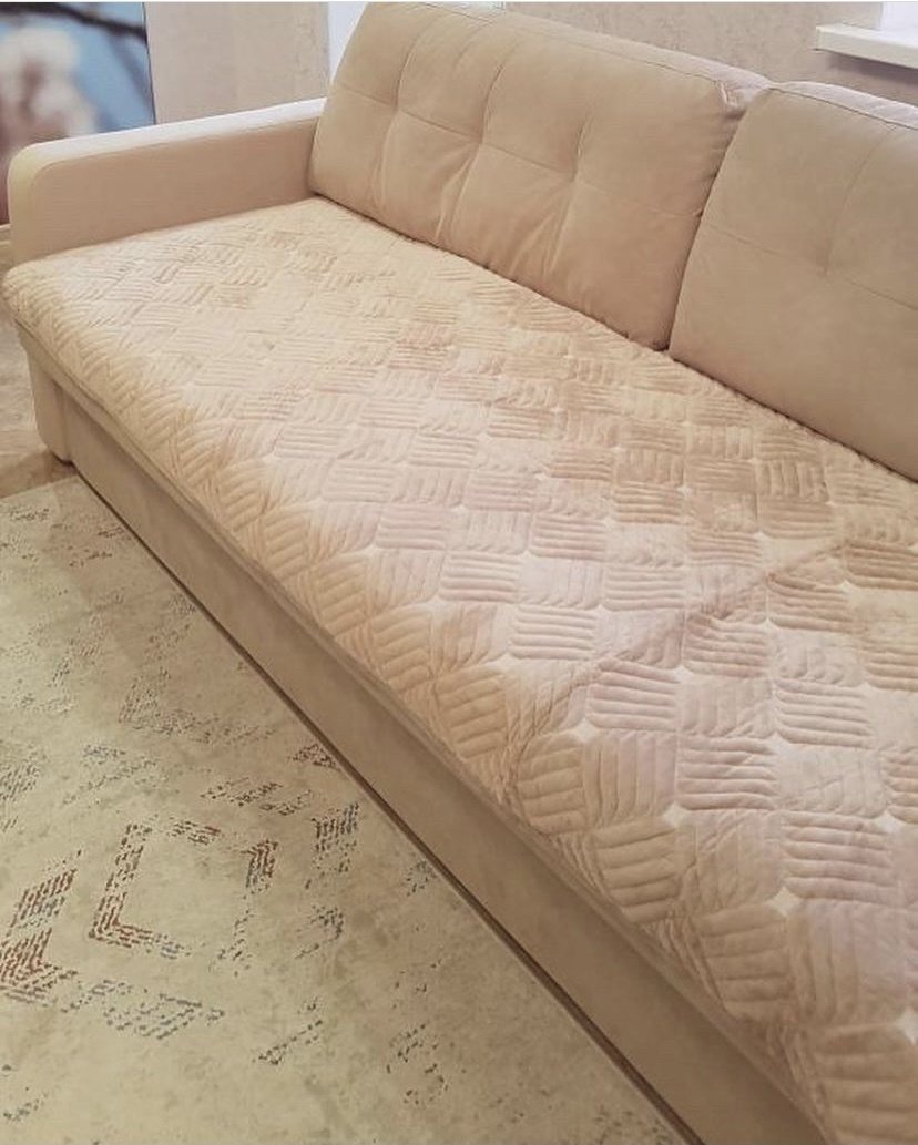 Makhome накидка для дивана 644295 бежевый 90x300 см