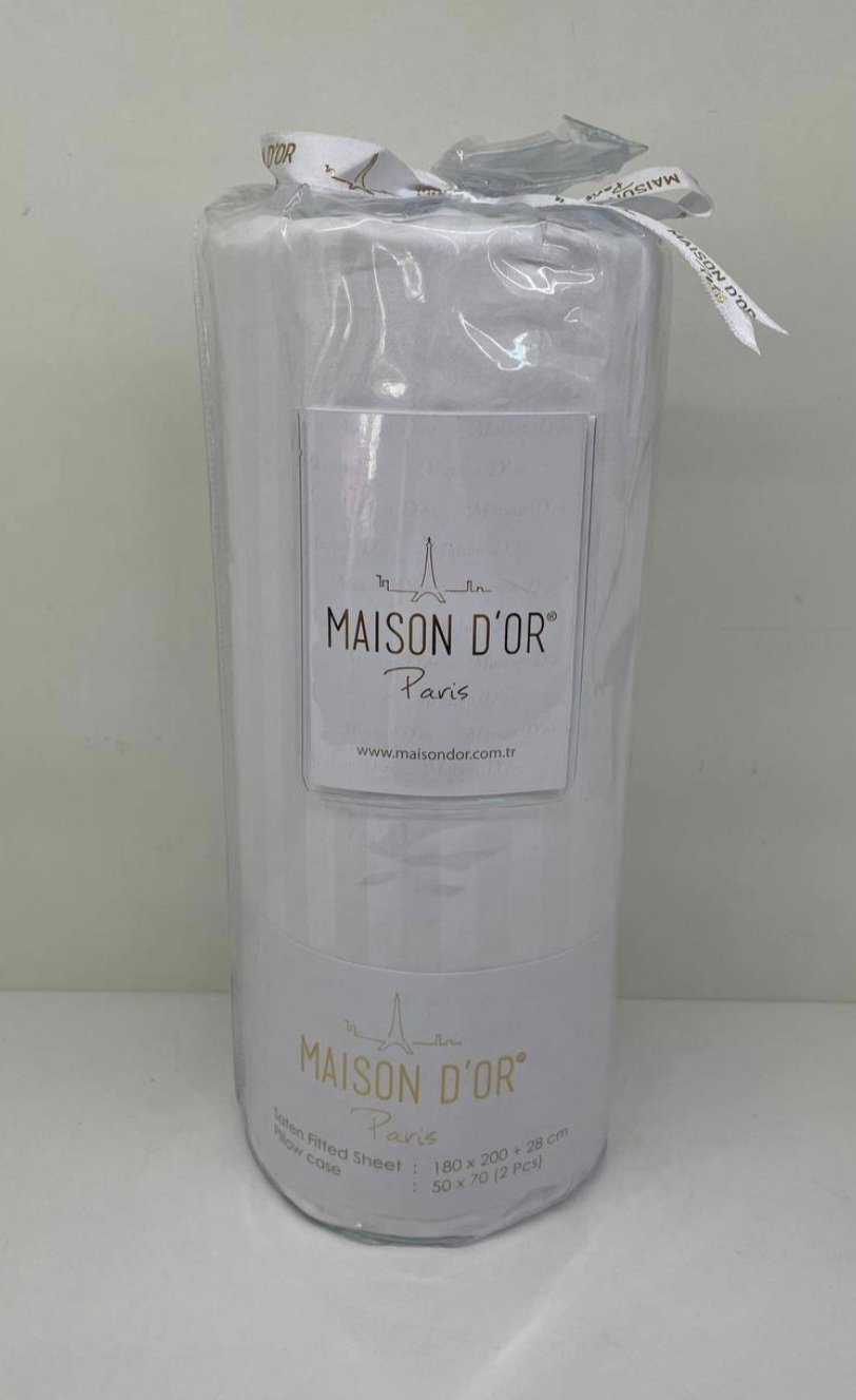 Простыня с наволочками Maison DOR 180x200, страйп-сатин