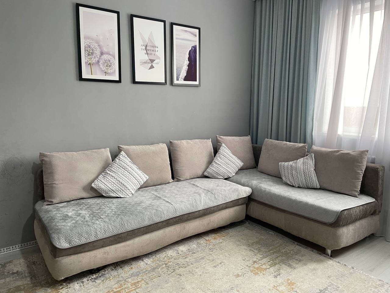 Дивандек для дивана, для кресла 822148 серый 210x90см, 160x90см, 90x90см.