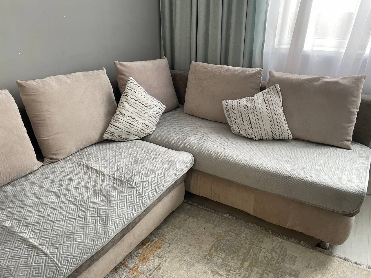 Дивандек для дивана, для кресла 822148 серый 210x90см, 160x90см, 90x90см.