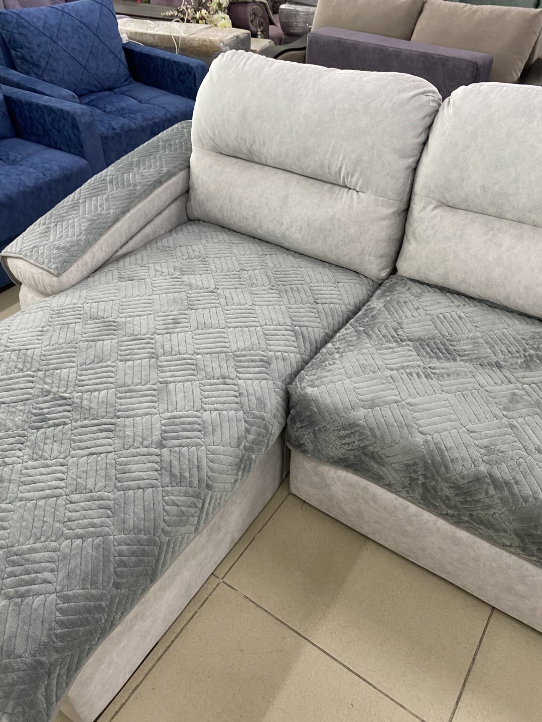 Makhome дивандек для дивана China серый 90x160, 90x160 см