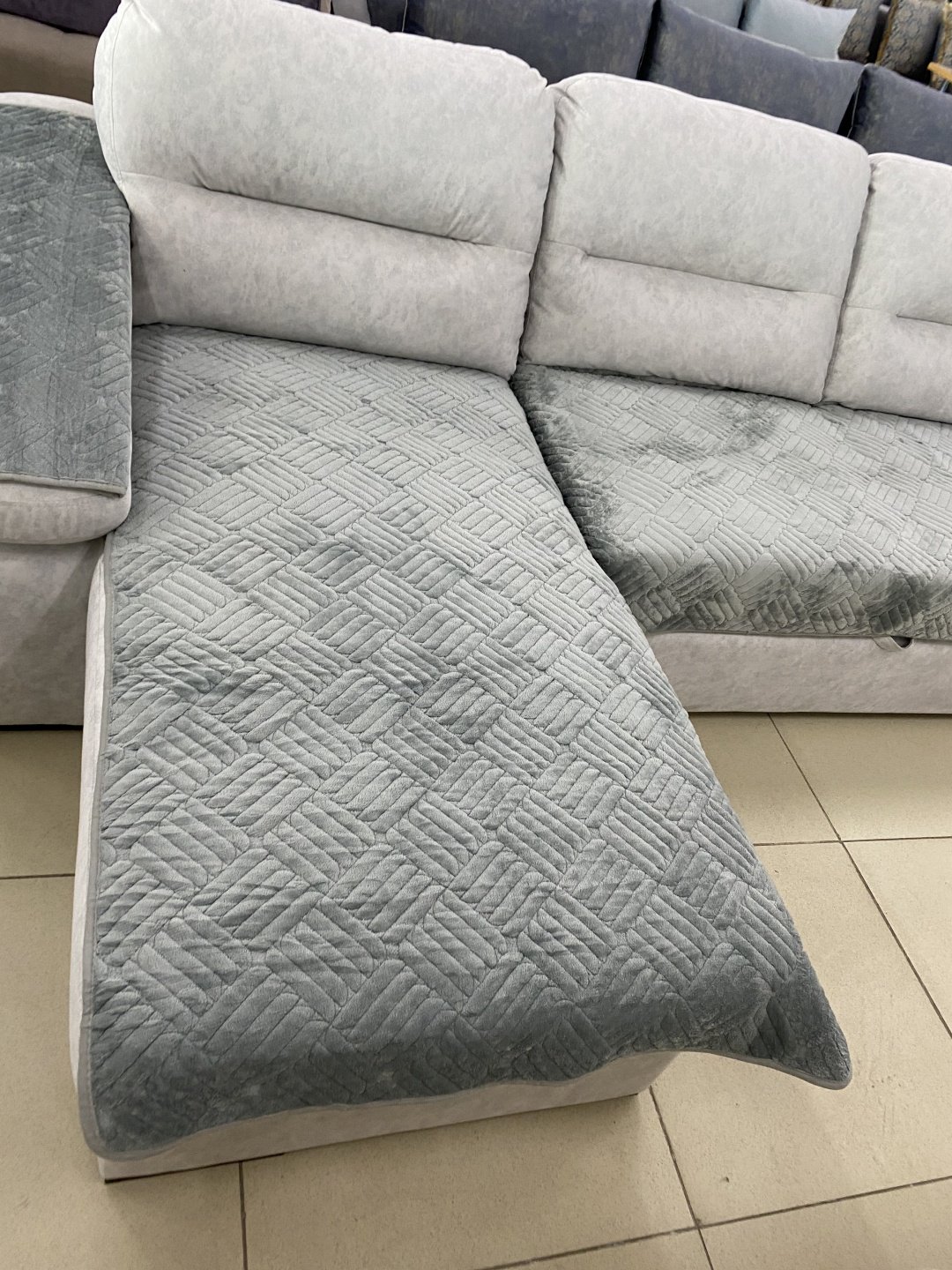 Makhome дивандек для дивана China серый 90x160, 90x160 см