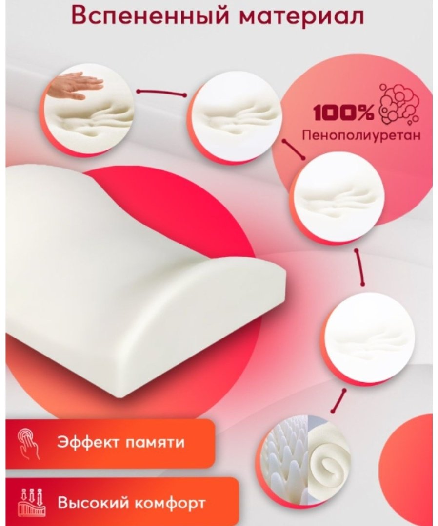 Ортопедическая подушка для спины 30x32 см, пенополиуретан