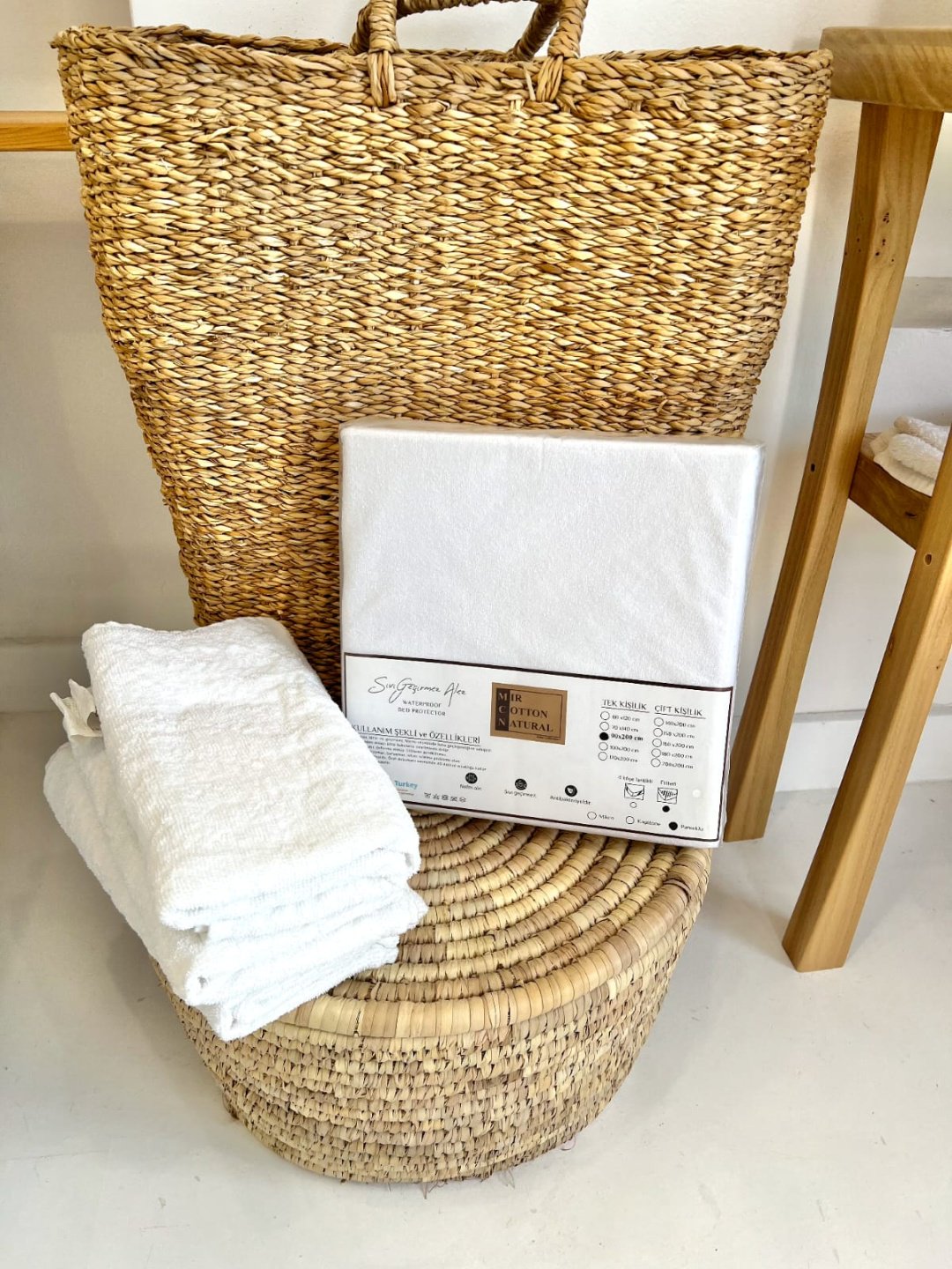 Mir Cotton Natural наматрасник на резинке 907111096 90x200, хлопок, махра, мембрана