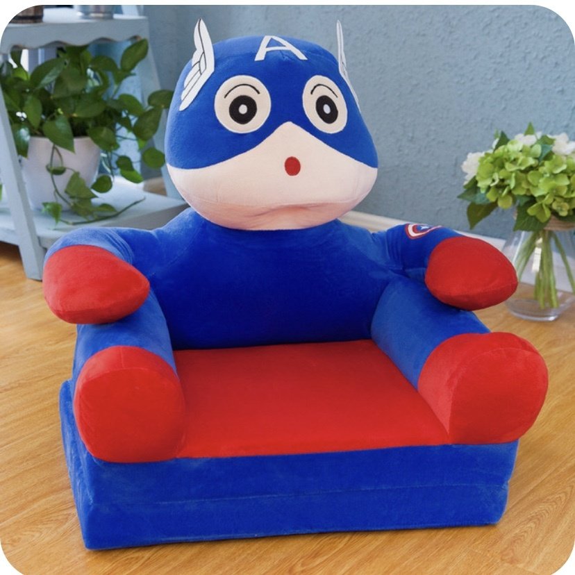 KIDSROOM диван-игрушка детский капитан Америка 60x50x40 см, красный, синий купить,NaN