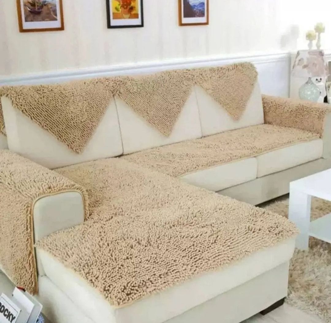 Дивандек для дивана 9012 бежевый, коричневый 70x210 см, 70x70 см