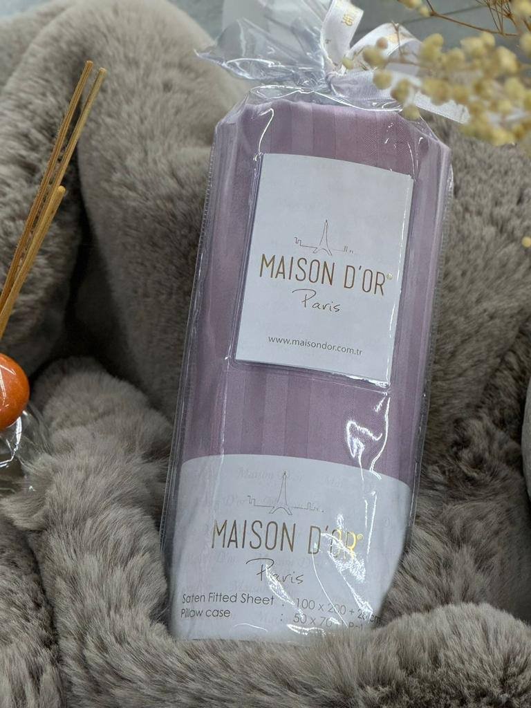 Простыня Maison DOR Bliss 160x200, хлопок, страйп-сатин