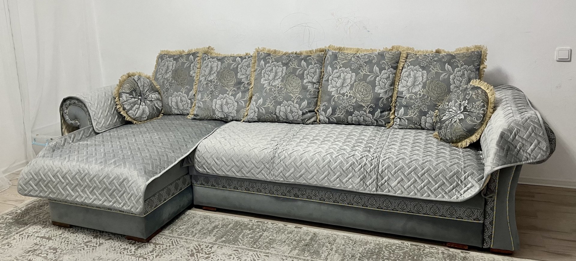 Дивандек для дивана 727961 серый 210x90, 160x90, 90x90