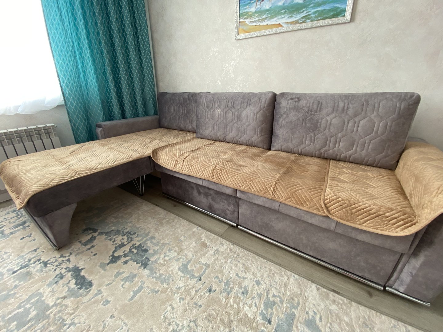 FamilyShop дивандек для дивана, для кресла 2374801 коричневый 210x90 см , 160x90 см , 90x90 см
