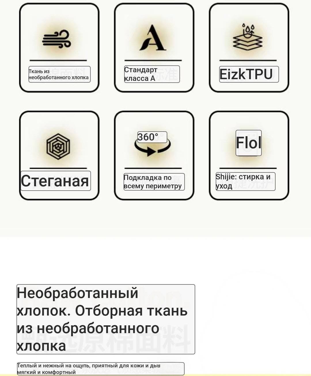 Чехол на матрас на резинке Наматрасник 180x200, хлопок