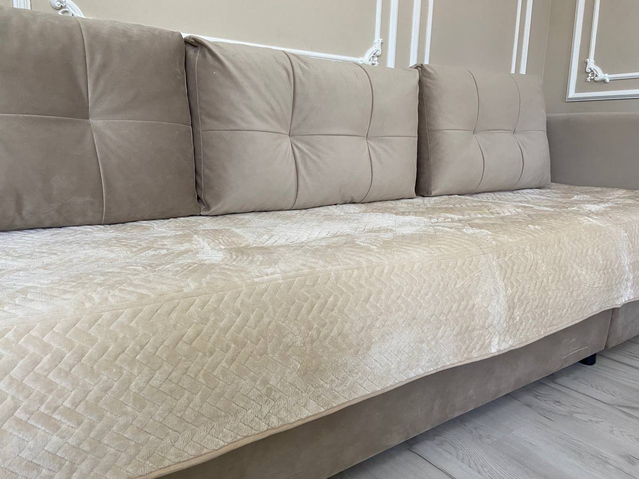 Elaman Hometextile накидка для дивана 0105-172 белый 90x300 см