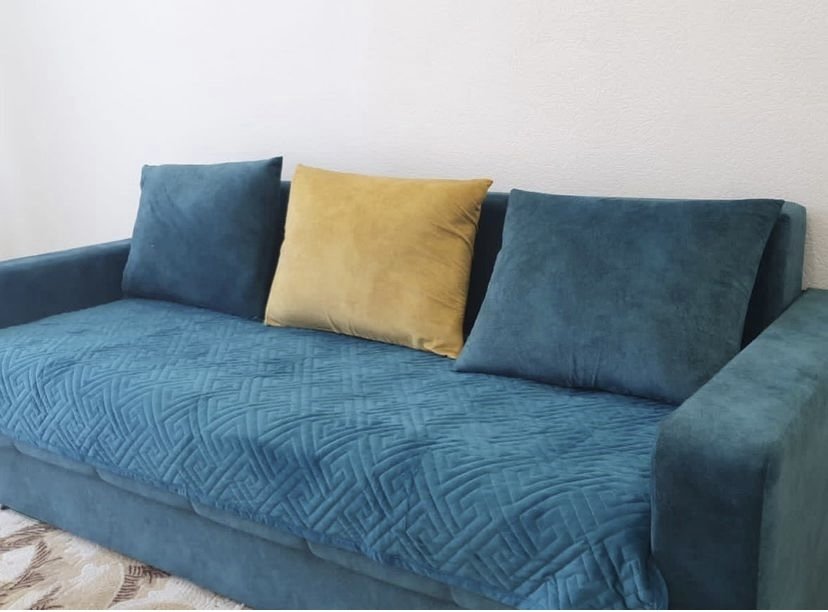 Makhome дивандек для дивана 392007 голубой 90x210 см