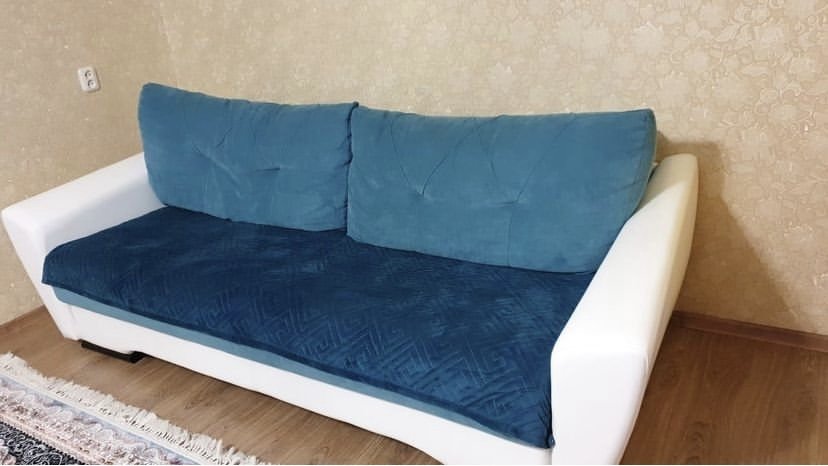 Makhome дивандек для дивана 392007 голубой 90x210 см