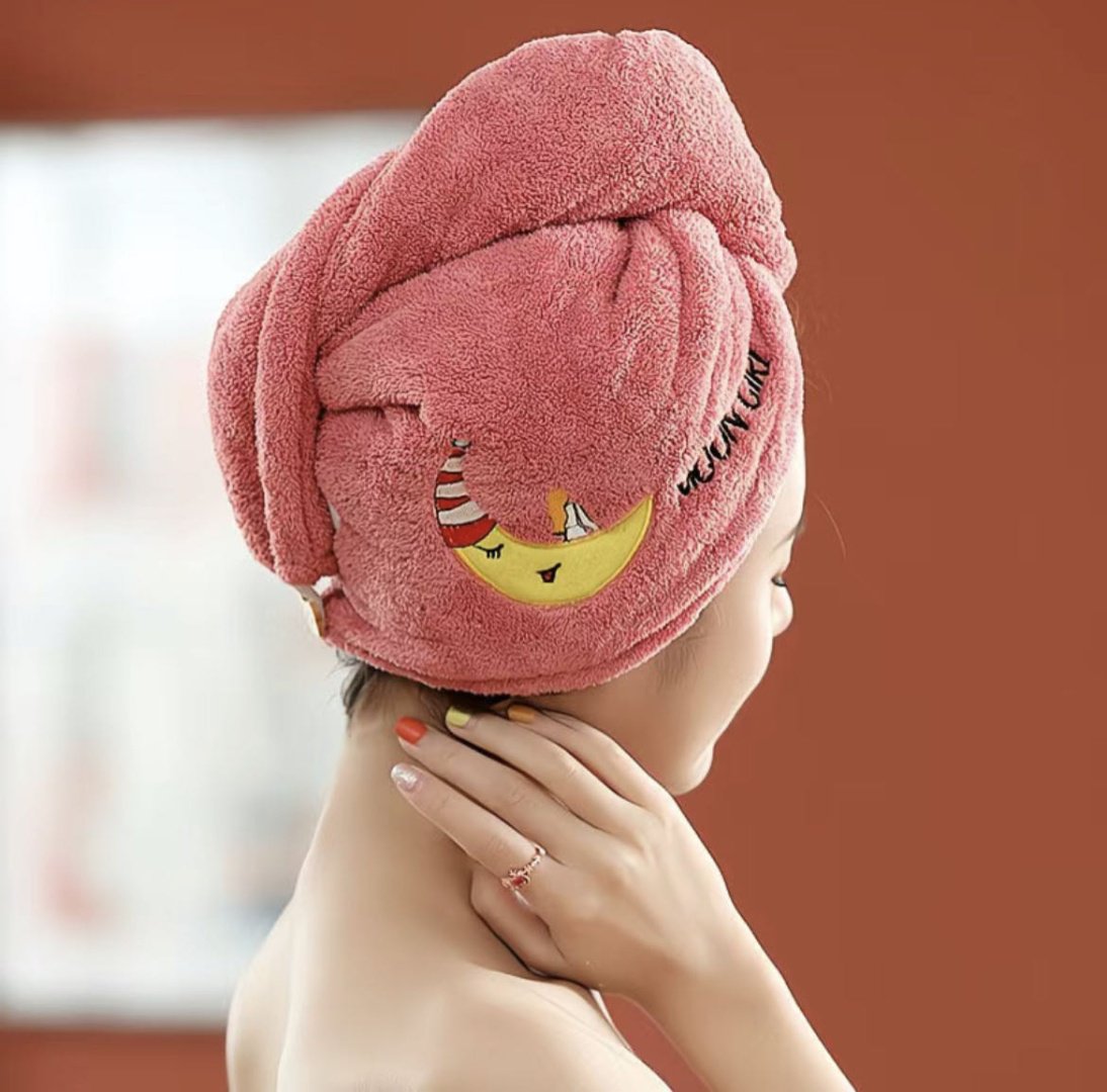 Чалма для сушки волос 57x35 см, хлопок, микрофибра, 2 шт,