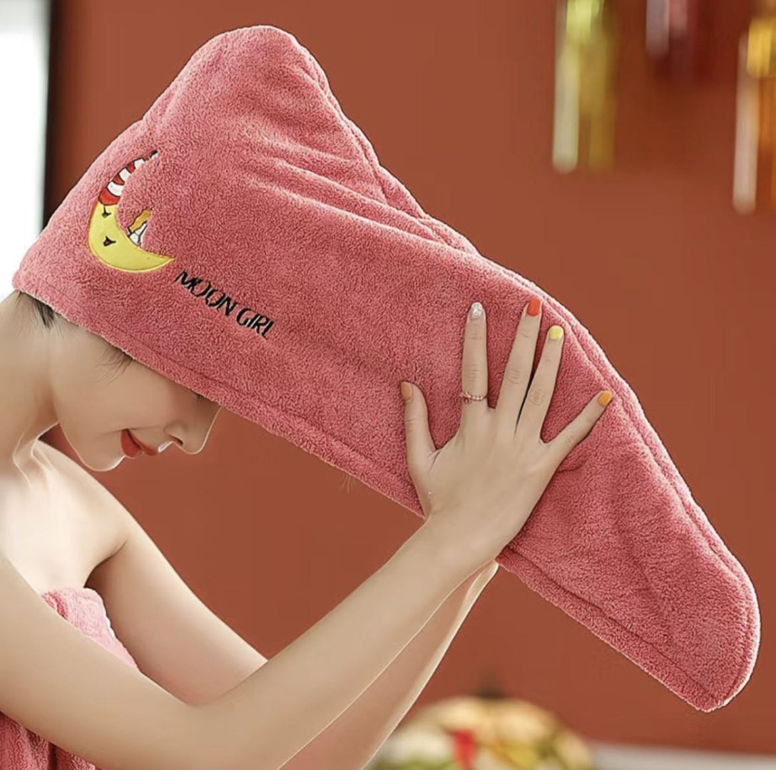 Чалма для сушки волос 57x35 см, хлопок, микрофибра, 2 шт,