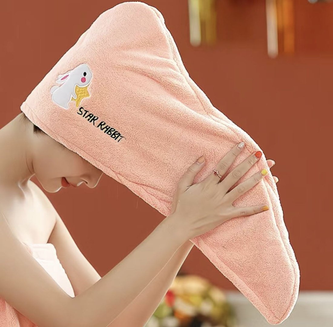 Чалма для сушки волос 57x35 см, хлопок, микрофибра, 2 шт,