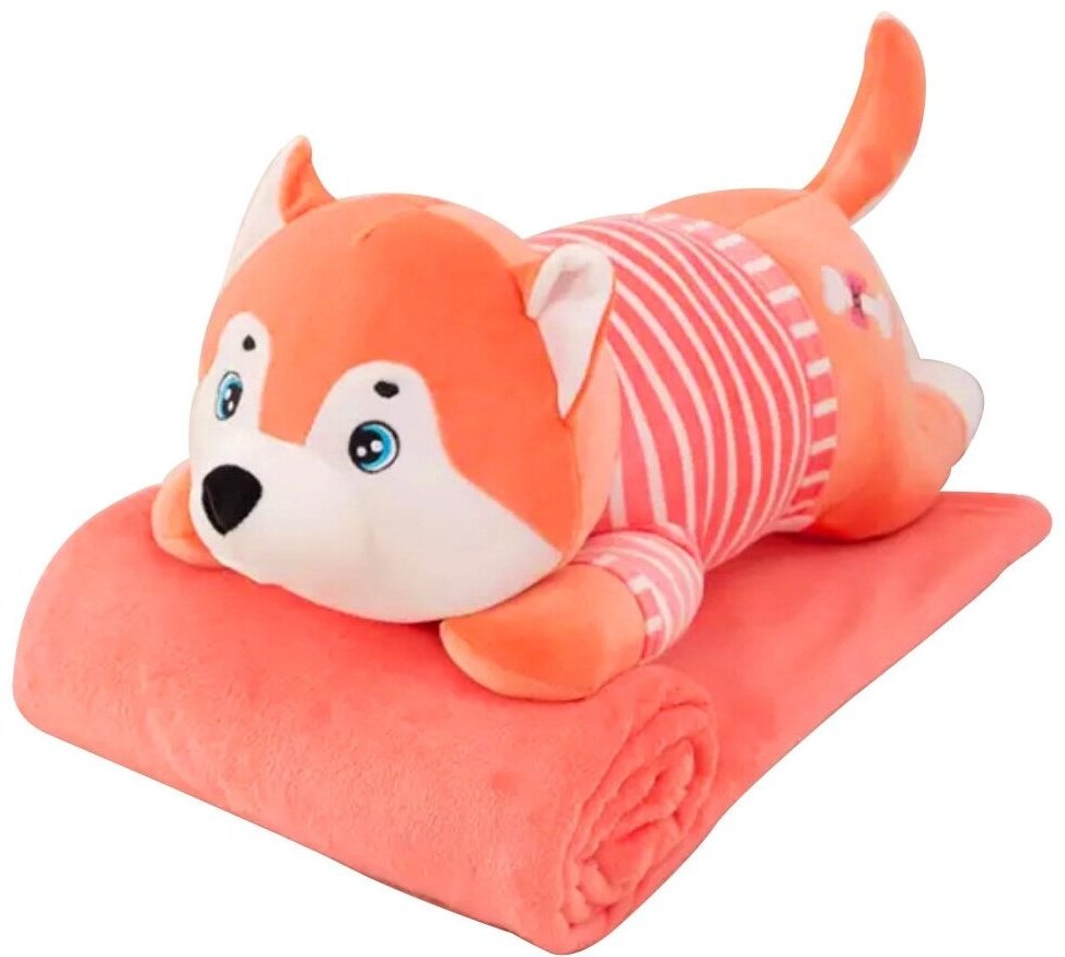 Подушка-игрушка Dog Хаски, высота 60 см, оранжевый