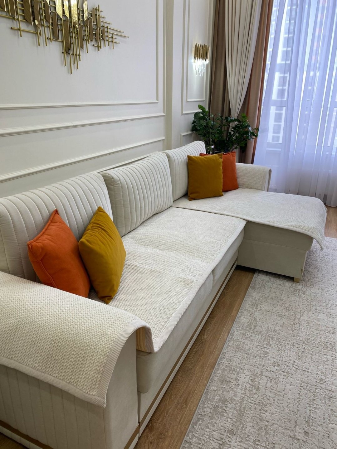 Home Collection дивандек для дивана 525525 белый, молочный 210x90 см, 160x90 см, 90x90 см