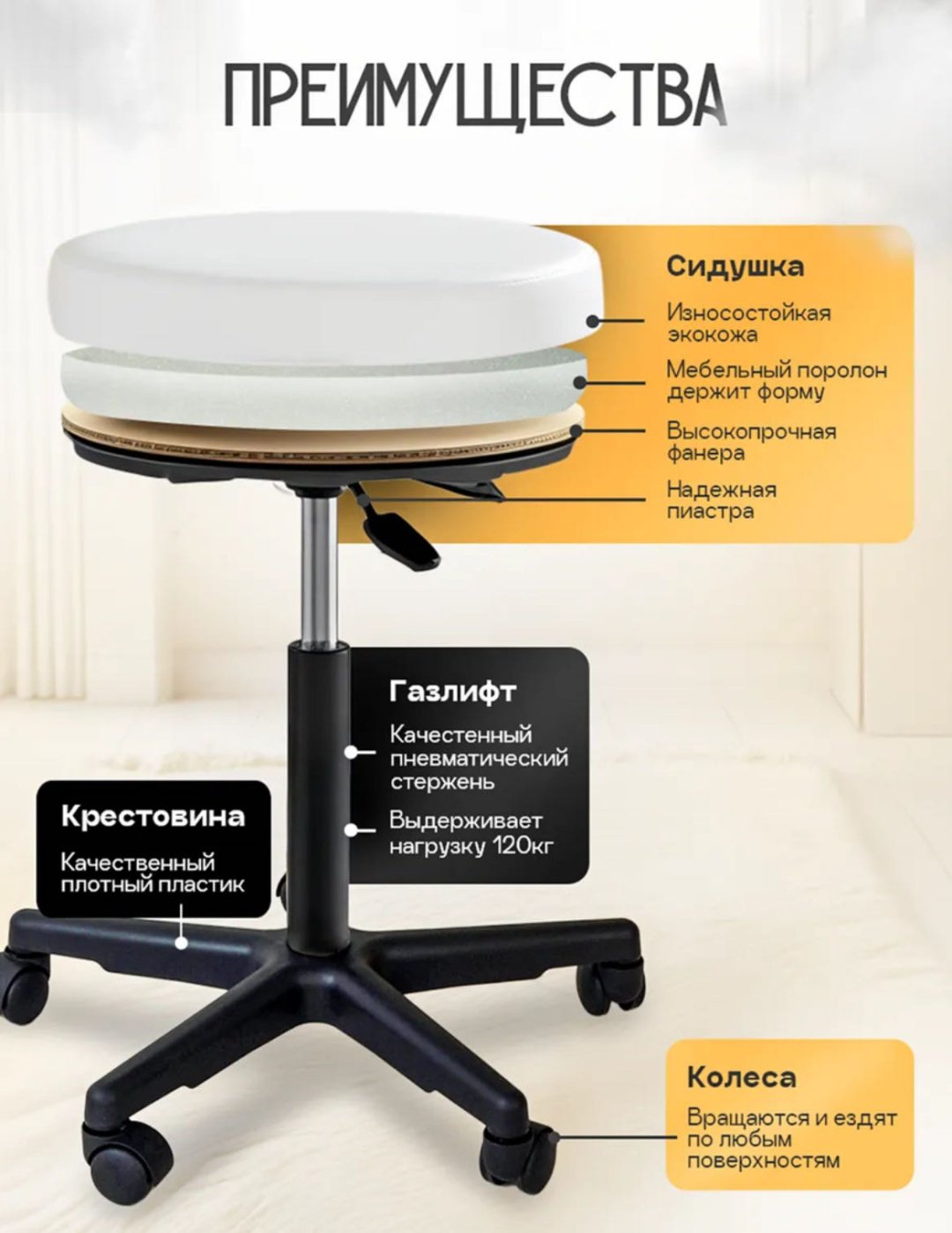 Pro salon KZ стул BASE белый 54х55 см купить,NaN