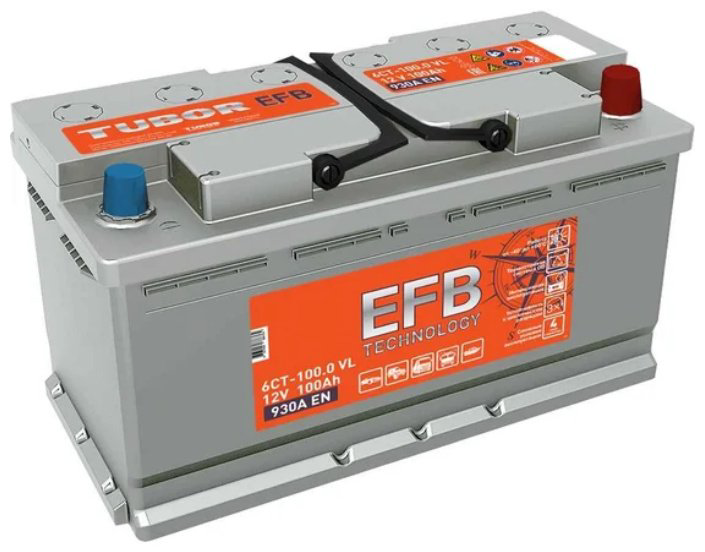 Аккумулятор TUBOR 6СТ-100.0 EFB 100 Ач обратная купить,NaN