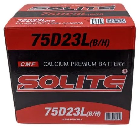 Аккумулятор SOLITE ЦЕ000109 065 SN 75D23L e 65 Ач обратная купить,NaN