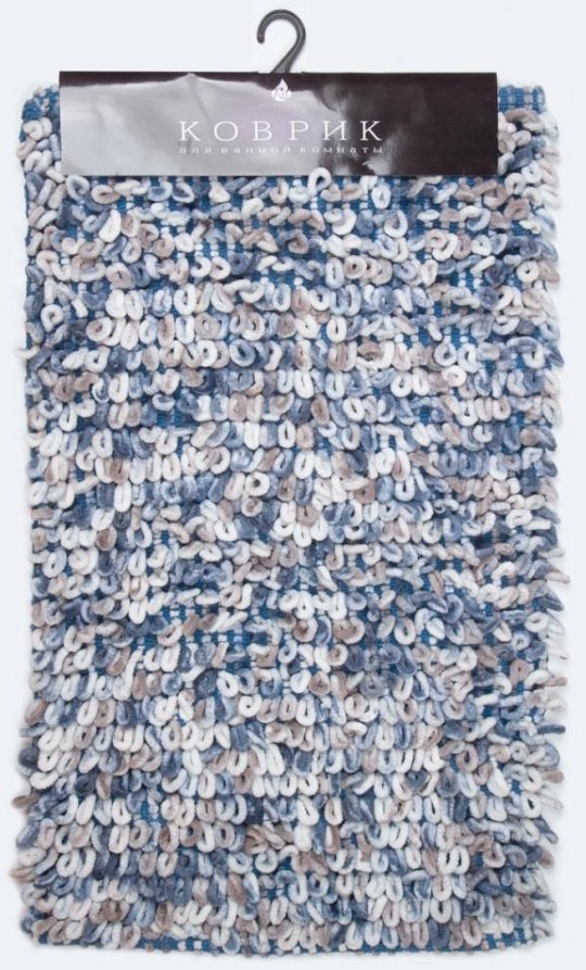 АКВАЛИНИЯ коврик Ricolli голубой 80x50 см, полиэстер