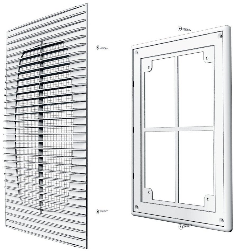 Решетка вентиляционная Эра 185х253х20 мм, пластик