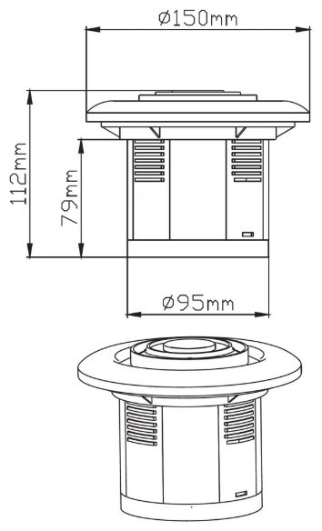 Вытяжной вентилятор Diadonna осевой D100 мм 1200Вт, D05-W10