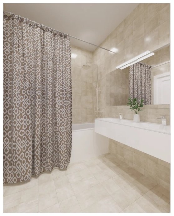 Штора АКВАЛИНИЯ SV-PT-150026-1B 180x200 бежевый, полиэстер