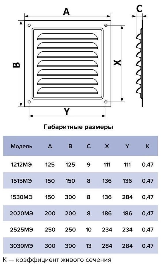 Решетка вентиляционная Эра 300х300х13 мм, сталь с покрытием полимерной эмалью