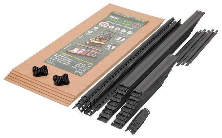 Стеллаж Промет 180KD ДВП, металл, 120x40x180.3, бежевый