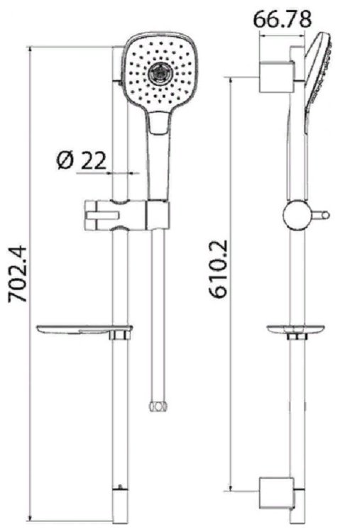 IDDIS штанга для душа 702х67 мм Sena SENS3F70i16, металл, пластик купить,44200