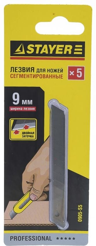 STAYER лезвие для монтажного ножа 0905-S5 5 шт купить,NaN