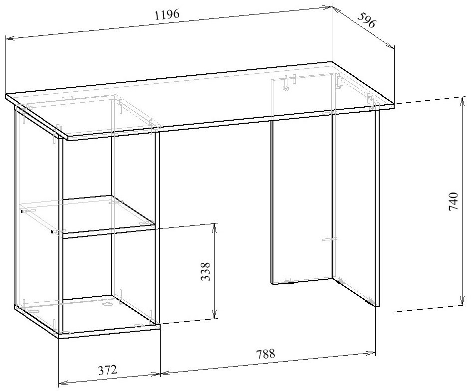 Стол письменный KABINKA.KZ Прайм, 119.6х59.6x74 см, коричневый купить,NaN