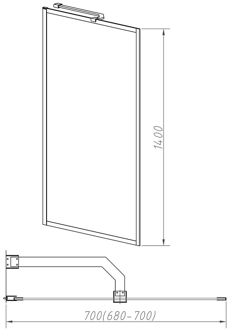 Душевая шторка Vincea VSB-41700CLGM неподвижная, универсальная