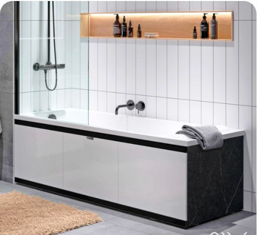 Экран под ванну Alavann Rita Black 170x62 см на ножках купить,NaN
