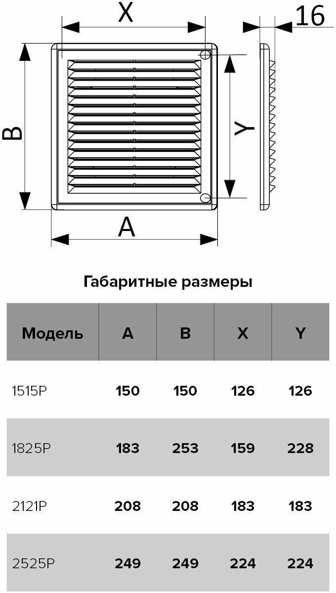 Решетка вентиляционная Эра 150х150х16 мм, пластик купить,10700